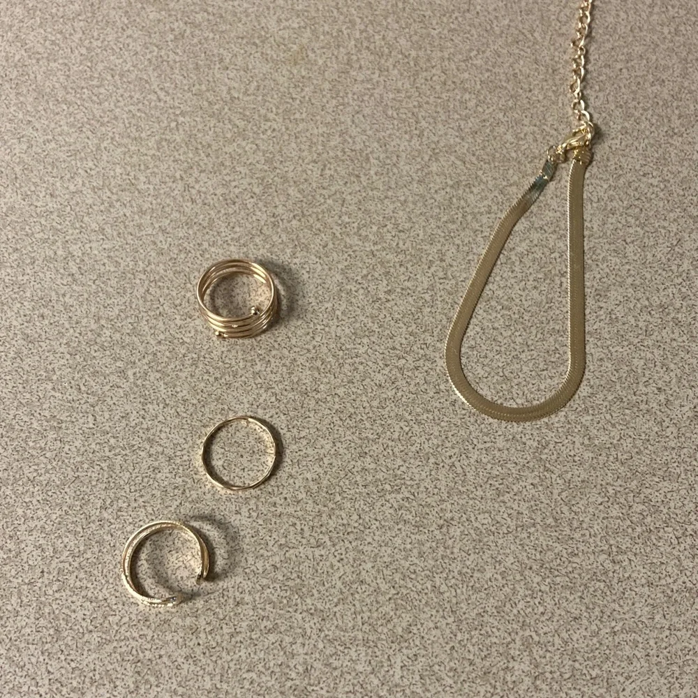 4/$20 Bundle and save Gold Tone Necklace and Ring Set - Gold